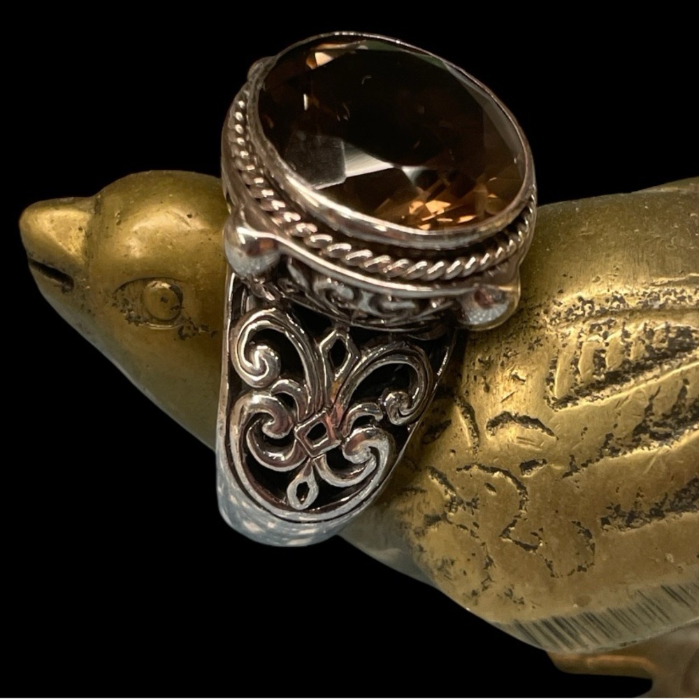 Samuel L. Benham Balinaise Sterling & Smoky Quartz Gemstone Ring size 5 NWT - Picture 3 of 14